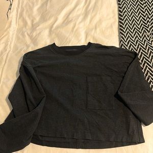 Lululemon dark gray cropped long sleeve tshirt!!! Barely worn!